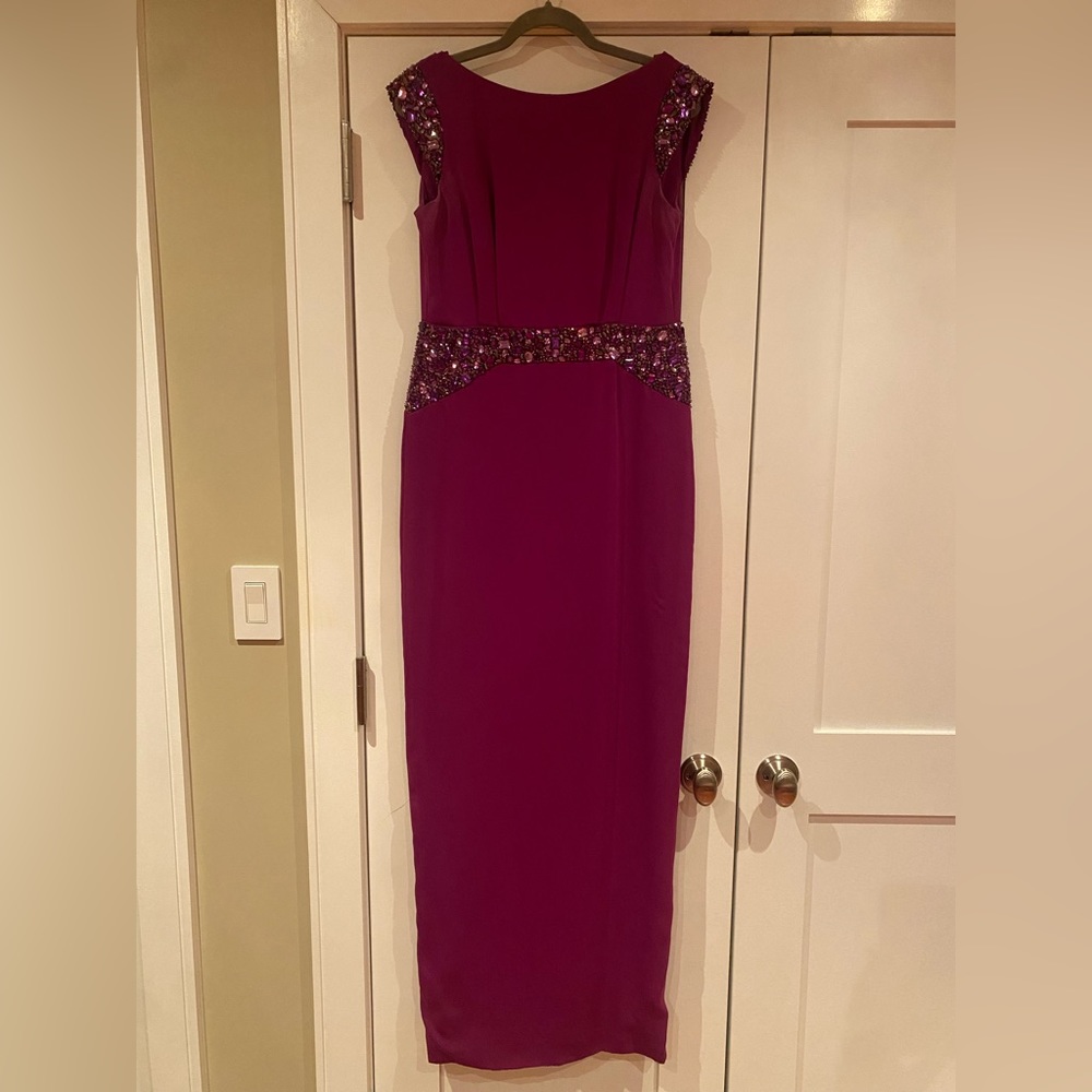 Violet Pamella Roland cowl back gown with gem details